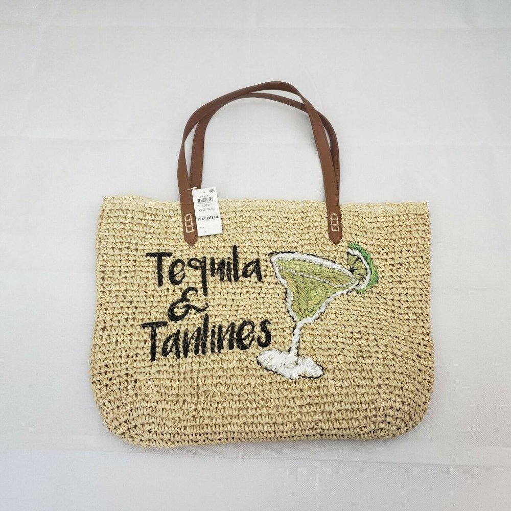 NWT INC Tropical Straw Tote Multi Desing Large